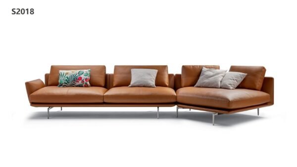 Modern Minimalist Full Leather Sofa – S2018